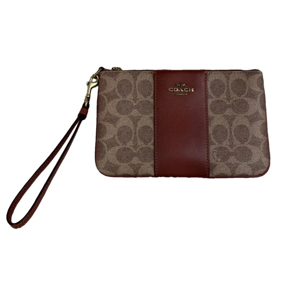 Coach Corner Zip Wristlet In Signature Canvas - Picture 10 of 16